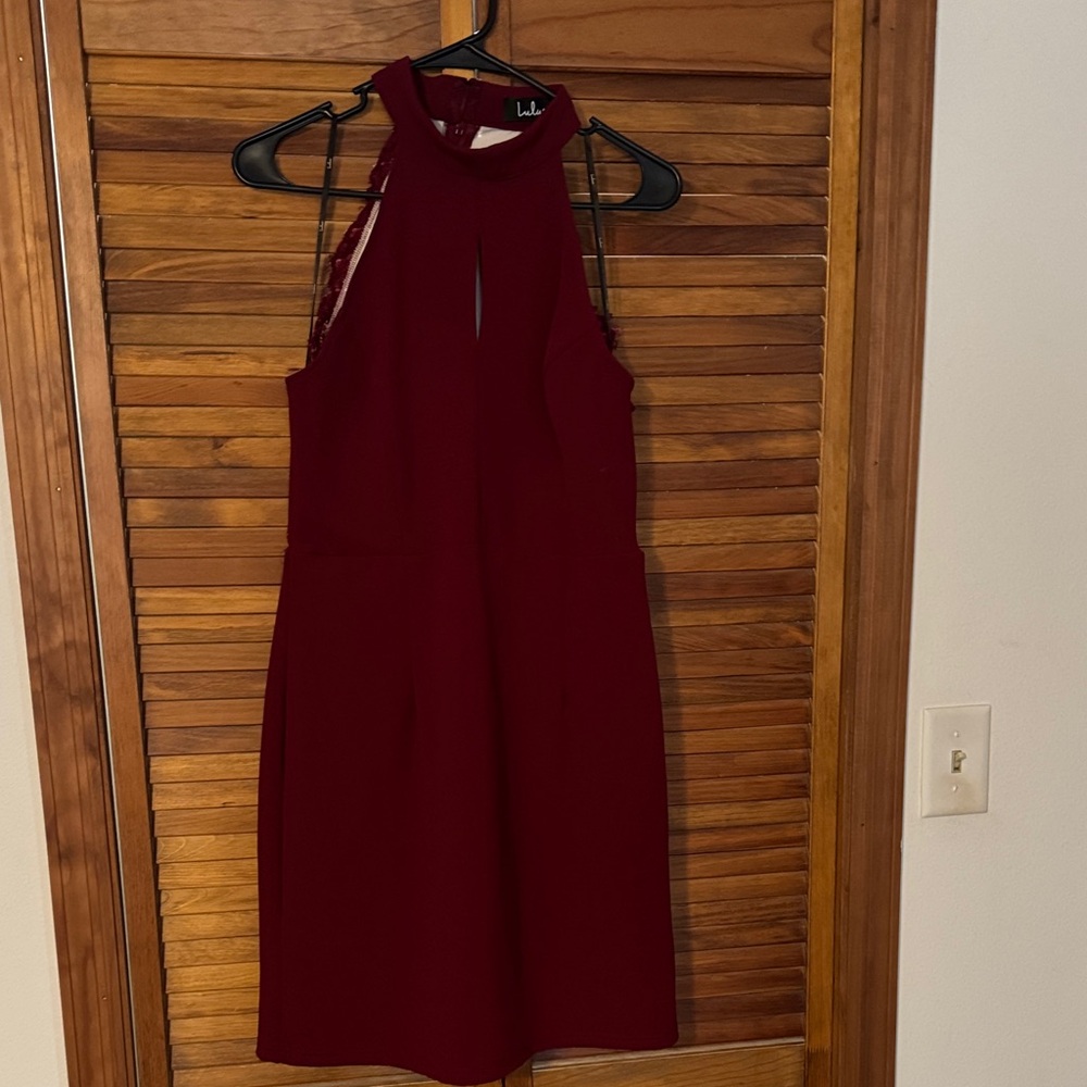 Lulu's Chic Burgundy Backless Dress